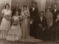 Doug and Joan Geisel wedding. |Doug and Joan Geisel wedding. Val Conway (sitting bridesmaid), Cora Conway sitting extreme right